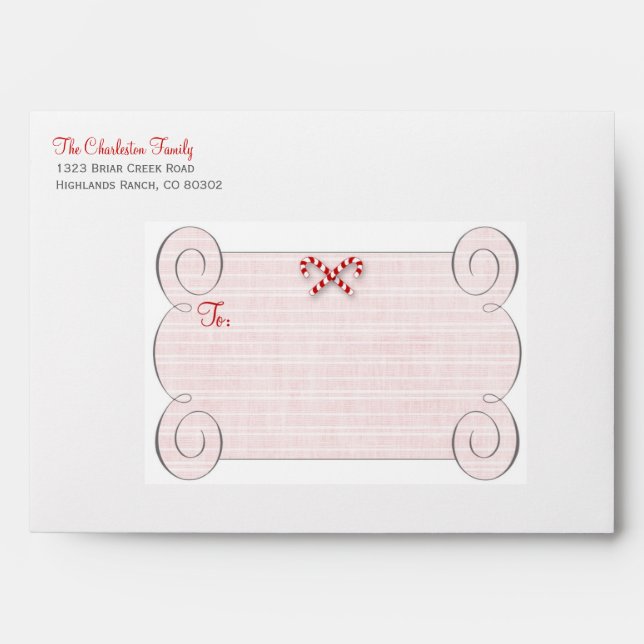 Candy Cane Holiday Envelope (Front)