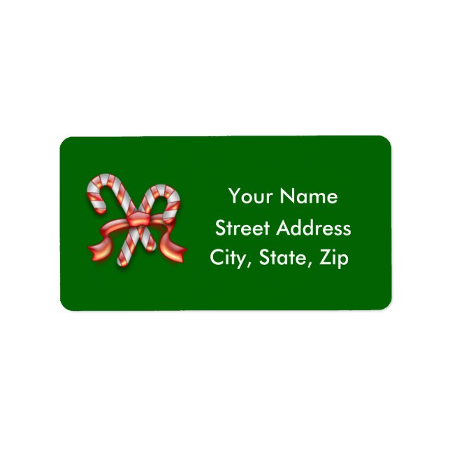 Candy Cane Holiday Labels (Front)