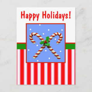 Candy Cane Holiday Postcard
