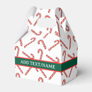 Candy Cane In Red Green White Custom Name Favour Box