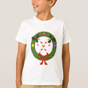 Candy Cane in Wreath Boys T-Shirt
