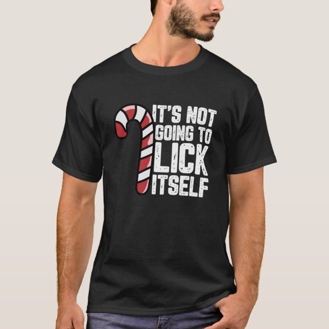Candy Cane Inappropriate Adult Humour Funny Christ T-Shirt (Front)