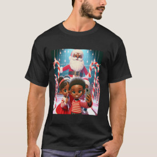 Candy Cane Lane African American Siblings Holiday T-Shirt