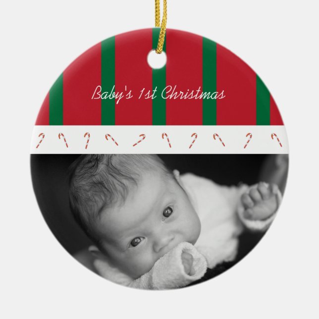 Candy Cane Lane Ornament (green striped) (Front)