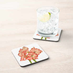 Candy Cane Lilies on Coasters