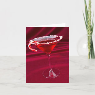 Candy Cane Martini Blank Card
