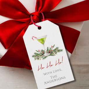 Candy Cane Martini & Mistletoe From Family Holiday Gift Tags