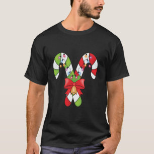 Candy Cane Merry and Bright Christmas Lights Long  T-Shirt