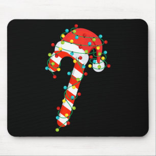 Candy Cane Merry And Bright Christmas Lights Men W Mouse Pad