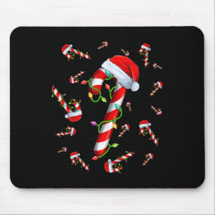 Candy Cane Merry And Bright Red And White Candy Ch Mouse Pad