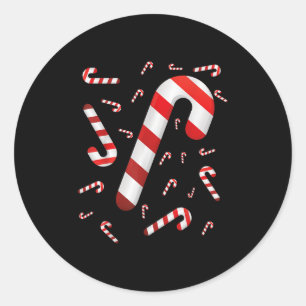 Candy Cane Merry And Bright Red And White Candy Co Classic Round Sticker