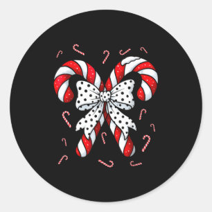 Candy Cane Merry And Bright Red And White Candy Co Classic Round Sticker