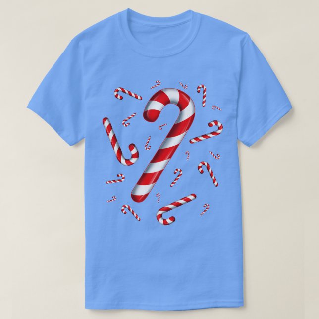 Candy Cane Merry and Bright Red and White Candy Co T-Shirt (Design Front)