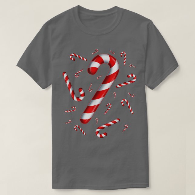 Candy Cane Merry and Bright Red and White Candy Co T-Shirt (Design Front)