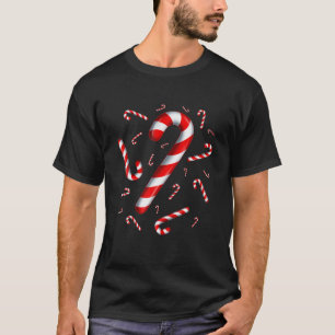 Candy Cane Merry And Bright Red And White Candy Co T-Shirt
