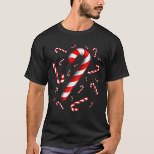 Candy Cane Merry And Bright Red And White Candy T-Shirt