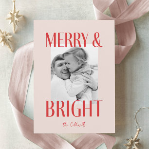 Candy Cane   Merry & Bright Christmas Photo Holiday Card