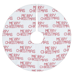 Candy Cane Merry Christmas Brushed Polyester Tree Skirt