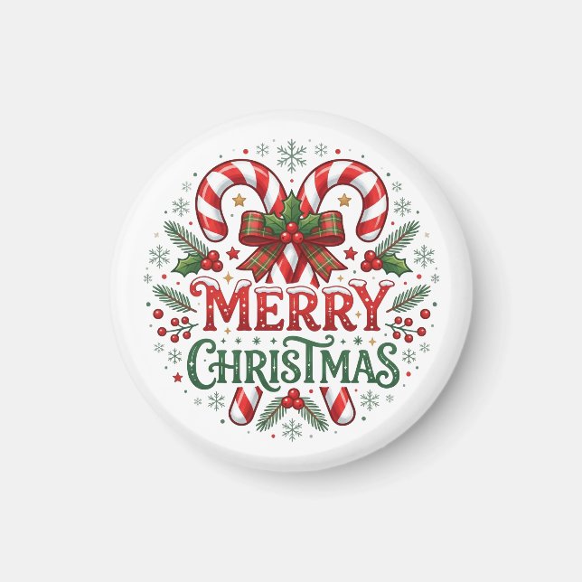 Candy Cane Merry Christmas  Magnet (Front)