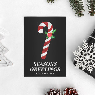 Candy Cane Modern Bold Custom Christmas  Holiday Card