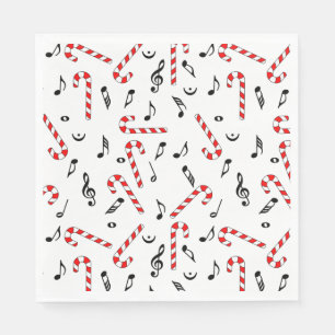 Candy Cane Music Notes Napkin