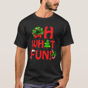Candy Cane Oh What Fun Christmas for men women ki T-Shirt