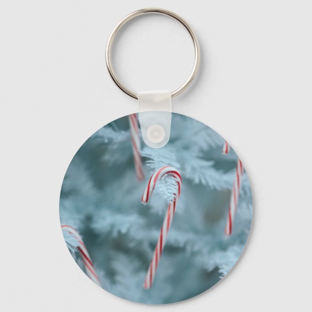 Candy Cane on Tree Key Ring (Front)