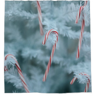 Candy Cane on Tree Shower Curtain