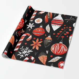 Candy Cane & Ornament Wrapping Paper