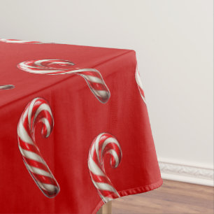 Candy Cane Pattern Holiday Christmas Tablecloth