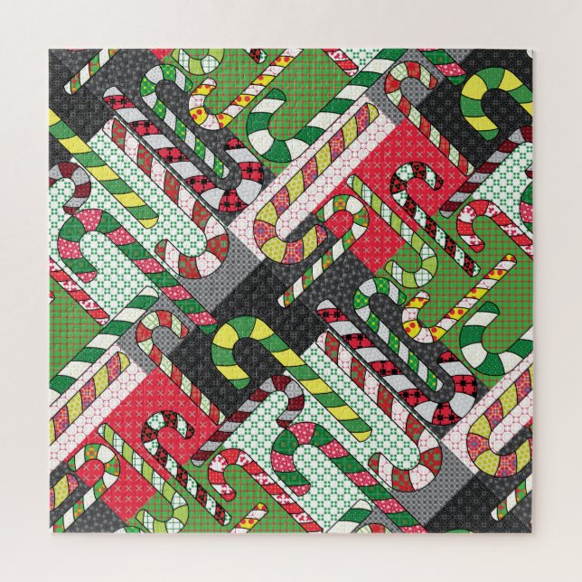 Candy Cane Pattern Jigsaw Puzzle (Vertical)