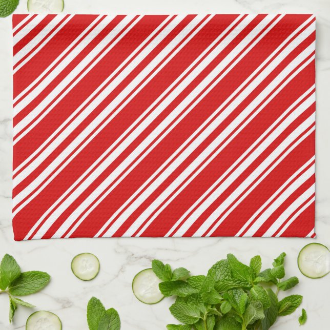 candy cane patterned towel (Folded)
