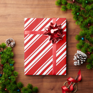 candy cane patterned wrapping paper