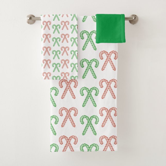 Candy cane/peppermint  bath towel set (Insitu)
