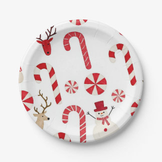 Candy Cane Peppermint Paper Plate