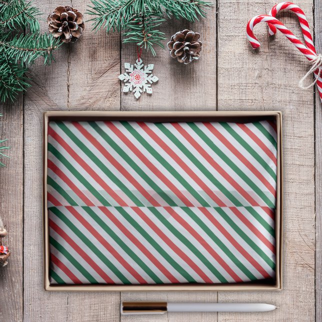 Candy Cane Peppermint Stripe Christmas Tissue Paper (Creator Uploaded)