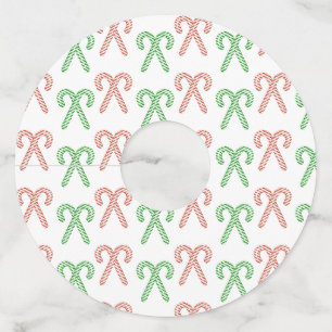 Candy cane/peppermint wine glass tag