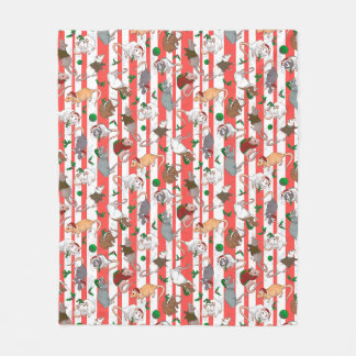 Candy Cane Pet Rattie Christmas! Fleece Blanket