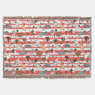 Candy Cane Pet Rattie Christmas! Throw Blanket