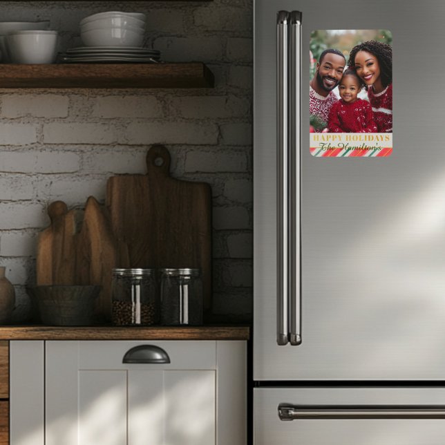 Candy Cane Photo  Magnet (Christmas Photo Magnet )