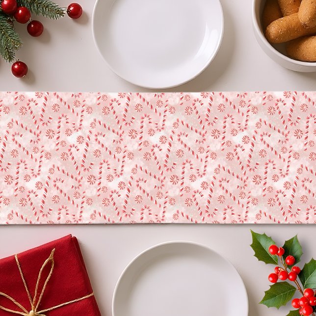 Candy Cane pink Christmas  Short Table Runner (Creator Uploaded)