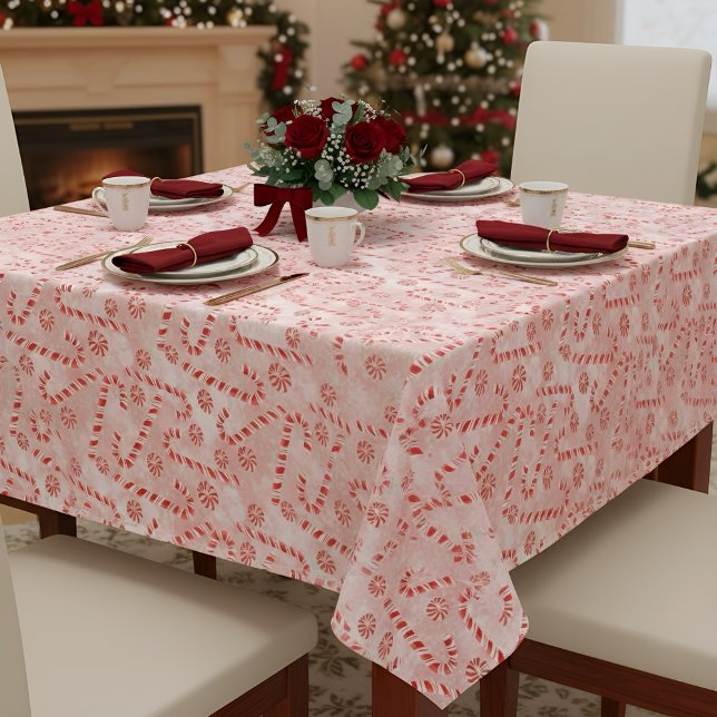Candy Cane pink Christmas  Tablecloth (Creator Uploaded)