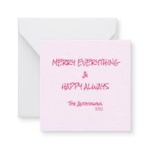 Candy Cane Pink Happy Holidays Merry Everything