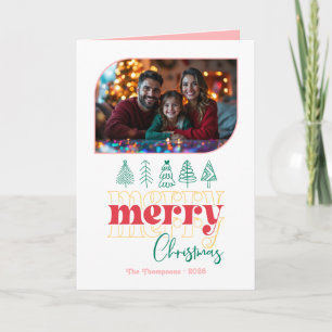 Candy Cane Pop Hand Drawn Merry Christmas Photo Holiday Card