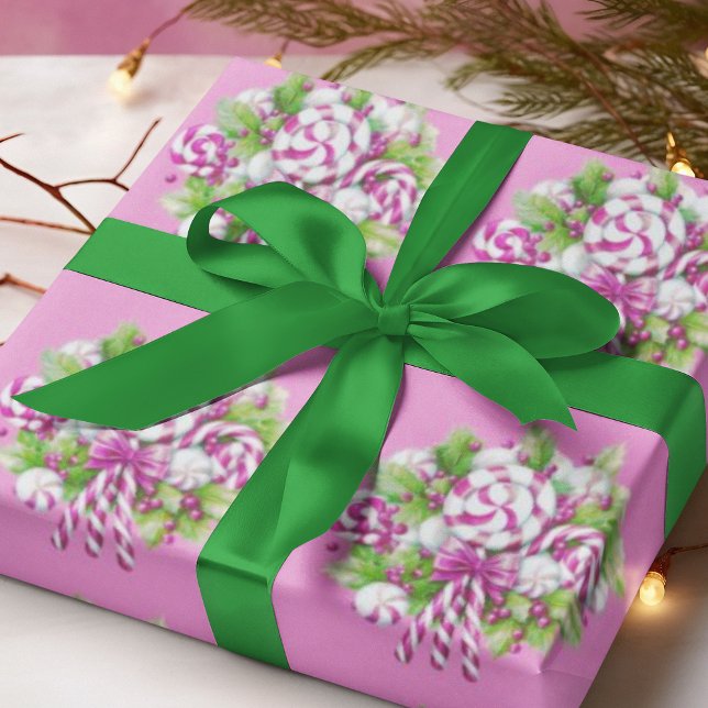 Candy Cane Purple and Pink Christmas  Wrapping Paper (Creator Uploaded)