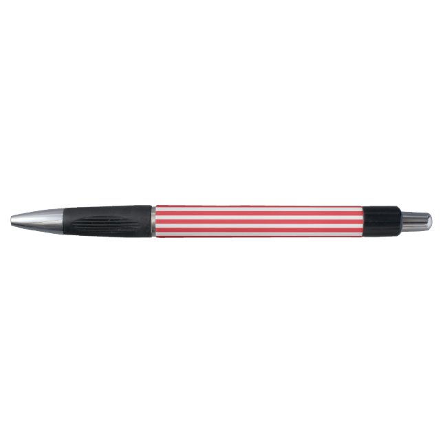Candy Cane Red and White Simple Horizontal Striped (Front)