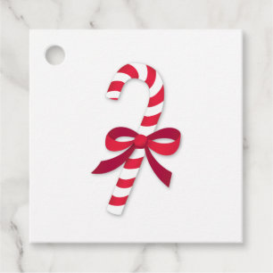 Candy Cane Ribbon Classic Illustration Favour Tags