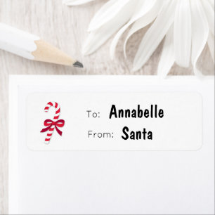 Candy Cane Ribbon Classic Illustration Santa Gift