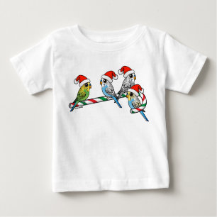 Candy Cane Santa Budgies Baby T-Shirt