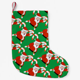 Candy Cane Santa Christmas Stocking